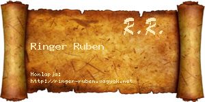 Ringer Ruben névjegykártya
